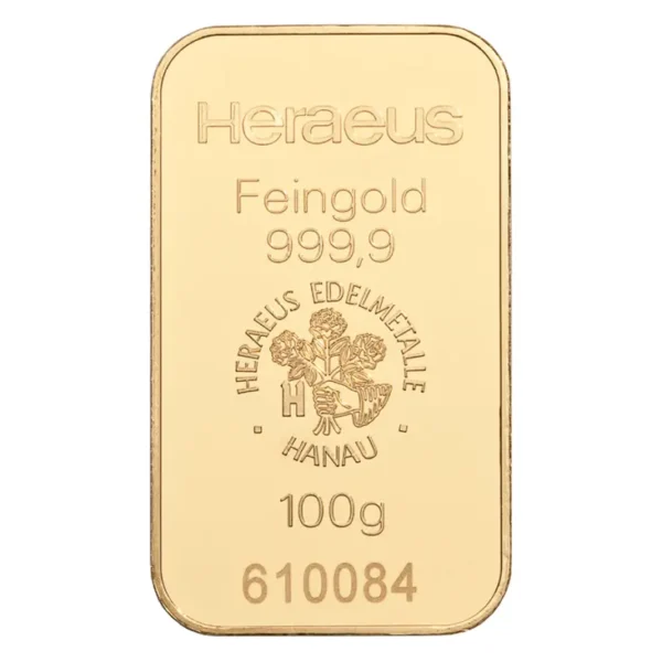 Heraeus 100g gold bar – premium quality investment product