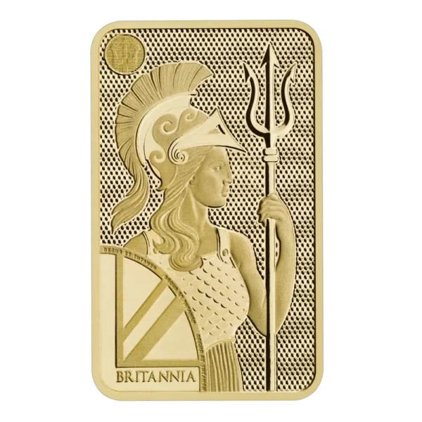 Златно кюлче Britannia 10 грама The Royal Mint – лицева страна