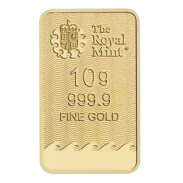 Златно кюлче Britannia 10 грама The Royal Mint – обратна страна