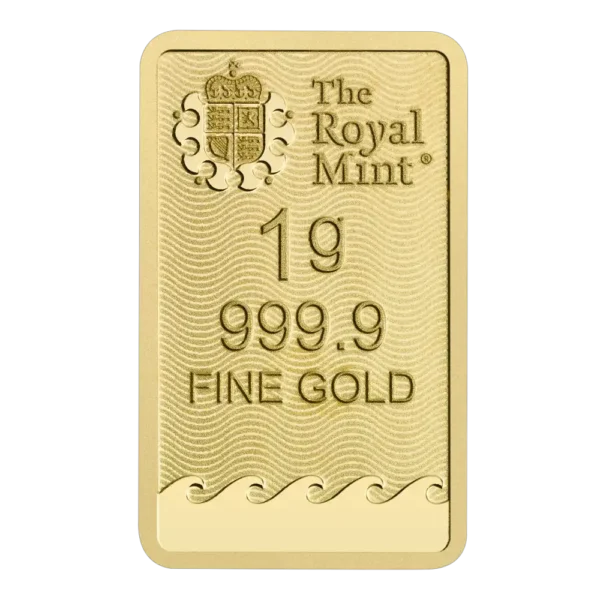 Златно кюлче Britannia 1 грам The Royal Mint – лицева страна