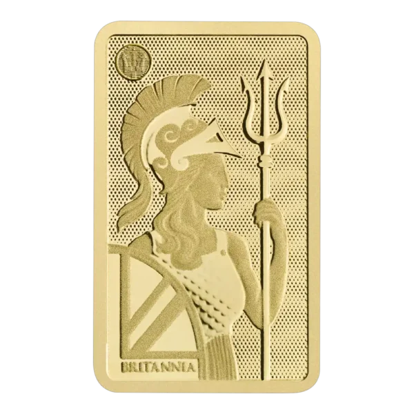 Златно кюлче Britannia 1 грам The Royal Mint – обратна страна
