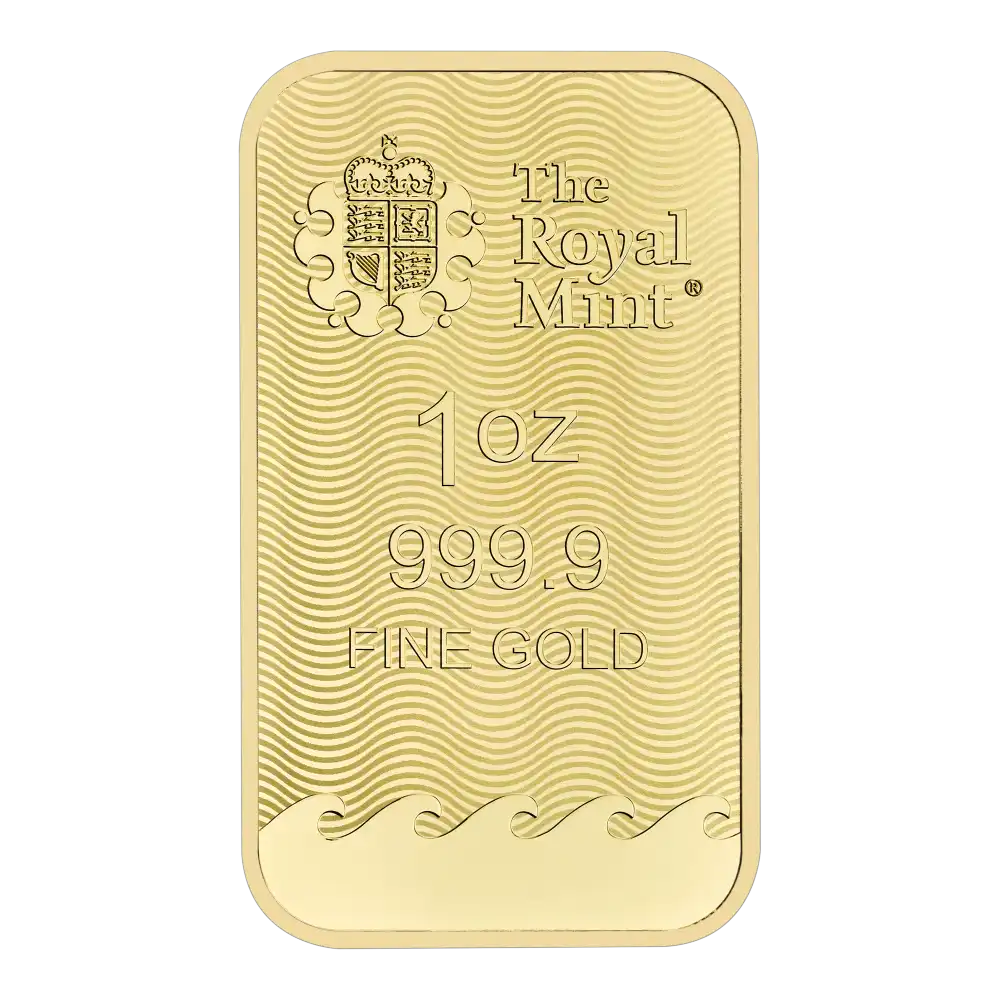 Златно кюлче Britannia 1 oz – лицева страна от The Royal Mint Златно кюлче Britannia 1 тройунция The Royal Mint – лицева страна