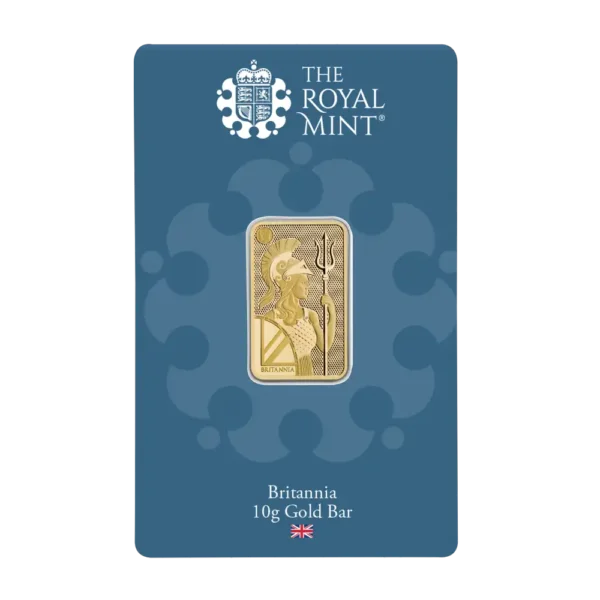 Златно кюлче Britannia 10 грама The Royal Mint – обратна страна