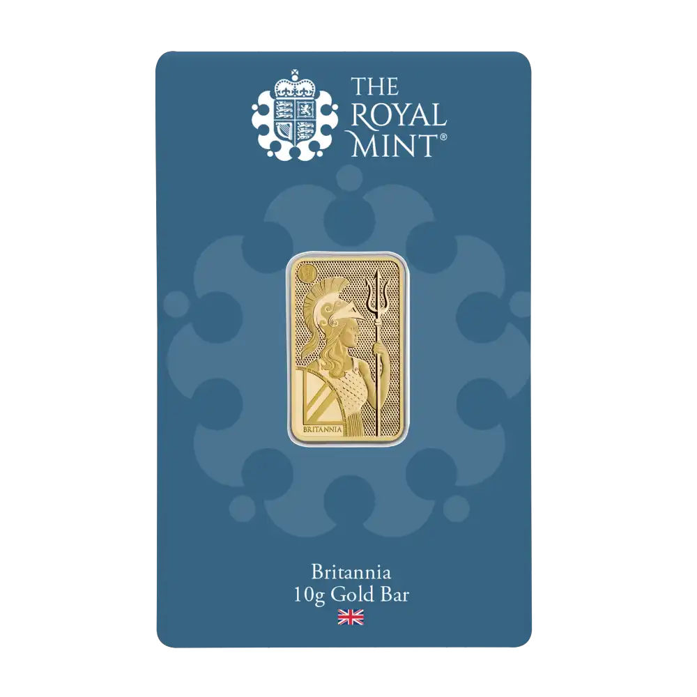 Златно кюлче Britannia 10 грама The Royal Mint – обратна страна