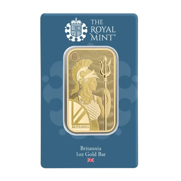 Златно кюлче Britannia 1 тройунция The Royal Mint – обратна страна