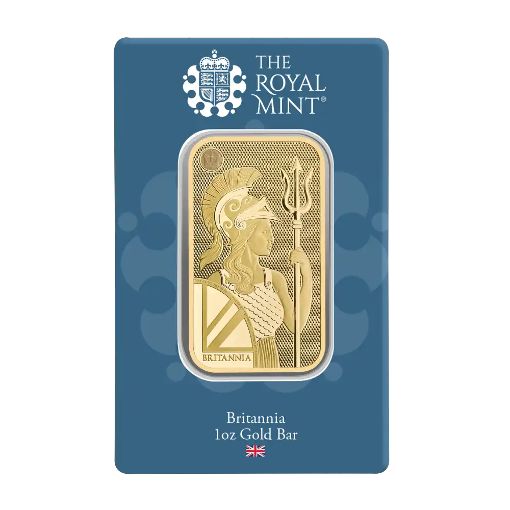 Златно кюлче Britannia 1 тройунция The Royal Mint – обратна страна