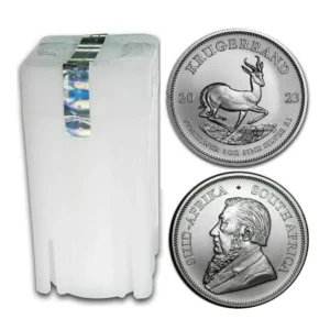 Сребърни монети Кругерранд в тубус – 25 броя инвестиционни монети от 1 унция От Златн Резерв